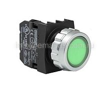 Кнопка круглая без фиксации, зеленая (1Н3), H200DY | код H200DY | EMAS