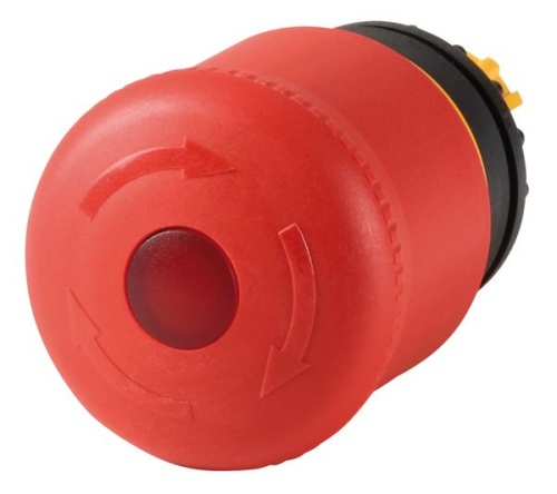 Головка кнопки аварийной остановки с подсветкой, отмена фиксации поворотом, M22-PVLT | код 263469 | EATON