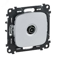 Valena ALLURE Розетка ТВ проходная 1.5дБ/14дБ 0-2400 МГц с лицевой панелью алюминий | код 753961 | Legrand