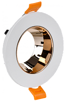 Светильник 4106 встр. поворотн. GU10 белый/золото пласт. IEK | код LT-UVB0-4106-GU10-1-K22 | IEK