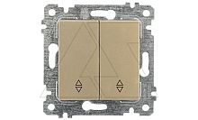 Rita - Переключатель двухклавишный, пруж. зажимы, золото доре | код 2200-404-0185 | Mutlusan