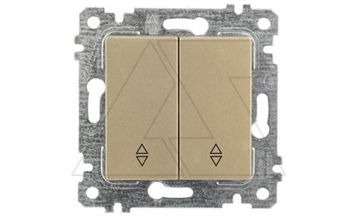 Rita - Переключатель двухклавишный, пруж. зажимы, золото доре | код 2200-404-0185 | Mutlusan Rita - Переключатель двухклавишный, пруж. зажимы, золото доре | код 2200-404-0185 | Mutlusan