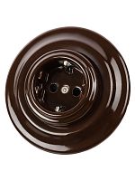 Розетка скрытой установки фарфоровая 2П+З 16А 250В коричневая «Болонь» TDM | код SQ1820-0422 | TDM