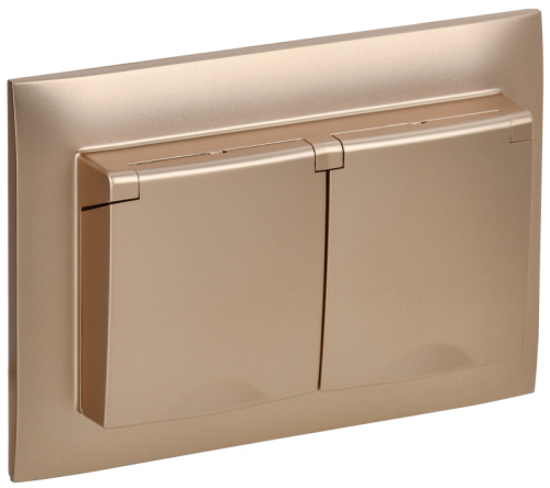 SKANDY Роз. 2-я с кр. 16А в сб IP44 SK-R12Sa песоч. IEK | код SK-R26-16-44-K98-F | IEK