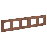 SKANDY Рамка 5-мест. SK-F35Br металл шоколад IEK | код SK-M52-M-K30 | IEK