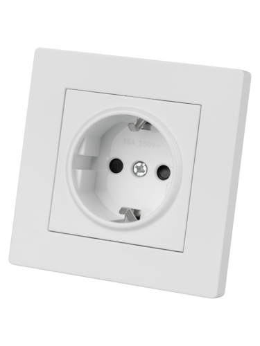 Розетка 2П+З 16А 250В с защ. шт. белая Сенеж TDM | код SQ1816-0033 | TDM