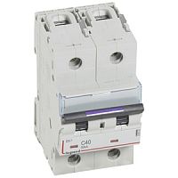 Выключатель автоматический двухполюсный DX3 40А C 50кА (3 мод) | код. 410152 |  Legrand 