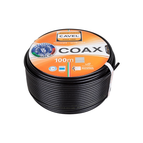 Кабель коаксиальный SAT-703PE, Cu/Al/CuSn, 75%, 75Ом, 100м, OUTDOOR, черный CAVEL | код 01-2432-2 | CAVEL Кабель коаксиальный SAT-703PE, Cu/Al/CuSn, 75%, 75Ом, 100м, OUTDOOR, черный CAVEL | код 01-2432-2 | CAVEL