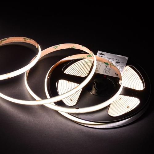 Лента LED 5м COB-480LED 11Вт/м IP20 8мм 24В 3000К IEK | код LSR11-1-480-20-1-05 | IEK фото 4
