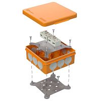 Коробка огнестойкая разветвительная для о/п двухкомпонентная 60-0303-FR6.0-4-4-Р Е15-Е60 RAL2004 100х100х40 (16 шт/кор) Промрукав | код 60-0303-FR6.0-4-4-Р | ПРОМРУКАВ