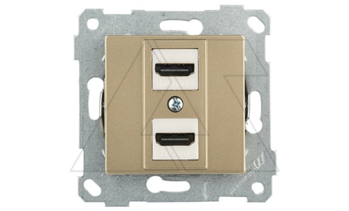 Rita - Розетка 2xHDMI, золото доре | код 2200-458-0185 | Mutlusan