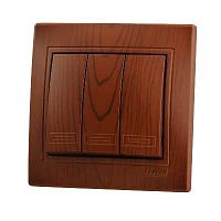 Мира Выключатель тройной сосна | код 701-0801-109 | LEZARD