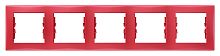 Sedna Рамка 5 постов горизонтальная красный | код SDN5800941 | Schneider Electric