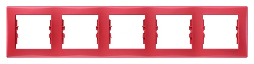 Sedna Рамка 5 постов горизонтальная красный | код SDN5800941 | Schneider Electric