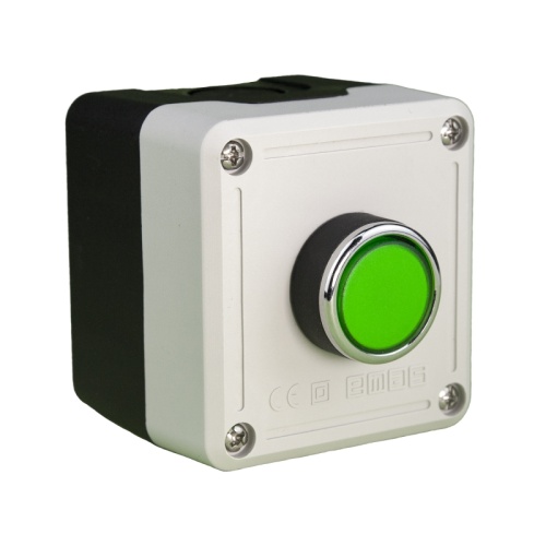 Пост 1-кнопочный, с зеленой кнопкой без фиксации (1НО), PY1300DY | код PY1300DY | EMAS