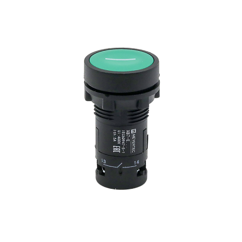 Кнопка плоская зеленая, маркировка I, 1NO, IP54, пластик MTB7-EA31521 | код 132678 | MEYERTEC