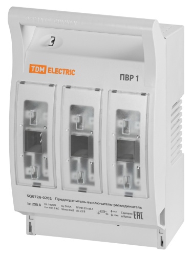 Предохранитель-выключатель-разъединитель ПВР 1, 3П, 250 A TDM | код SQ0726-0202 | TDM Предохранитель-выключатель-разъединитель ПВР 1, 3П, 250 A TDM | код SQ0726-0202 | TDM