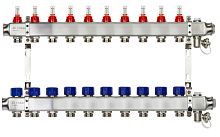 Коллекторная группа SSM-10RF set 10 контуров 1' x 3/4' с расходомерами и кронштейнами | код 088U0960R | Ридан