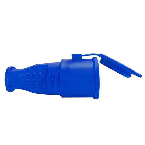 Разъем штепсельный 16А IP44 250В (еврослот) с заземл. каучук син. Universal 3049 фото 2