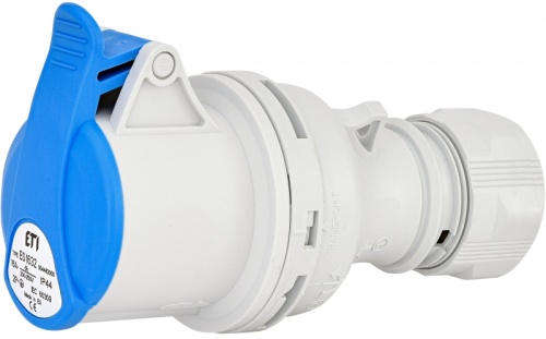 Розетка кабельная ES-1632 IP44 (16A, 230V, 2P+PE) | код 004482000 | ETI Розетка кабельная ES-1632 IP44 (16A, 230V, 2P+PE) | код 004482000 | ETI