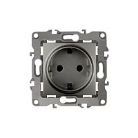 Розетка 2P+E Schuko, 16A-250В, б.л., Эра12, графит, 12-2001-12 | код Б0019307 | ЭРА