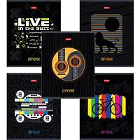 Тетрадь А5 48 л. HATBER скоба, клетка, выборочный лак, Креатив (5 видов в спайке), 48Т5вмВ1 | код 113138 | HATBER