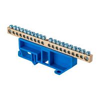 Шина 0 N 63.20 изолятор на DIN-рейку (латунь) | код. sn0-63-20-d | EKF