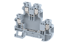 Клемма проходная винтовая 4 мм2, двухуровневая, на 4 подключения, красная TQ4-2T-RED | код 1203020002 | Elmex