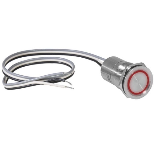 Кнопка сенсорная с подсветкой, с фиксацией RUICHI TS19-11ZC/R/S off-on, М19, IP68, нержавеющая сталь | код 114193 | Ruichi