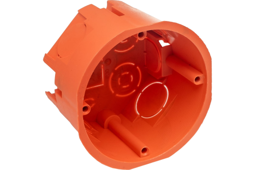 Подрозетник с кабель-каналом для сплошных стен (68х45, IP 30) без саморезов, оранжевый, негорючий, ПВ-0 | код С3М3 БС Нг Евро | GUSI Electric