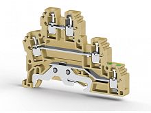 324 200, Клеммник 2-х ярусный с контактом на рейку, 2,5мм.кв., (бежевый), PUK 2Т | код 0.0.0.3.24200 | KLEMSAN