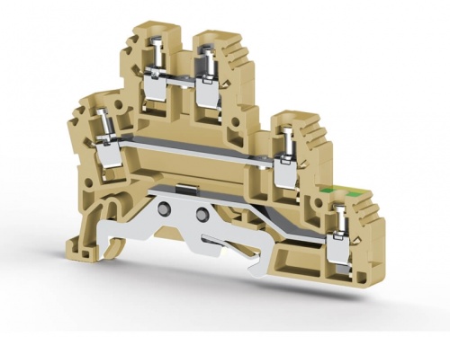 324 200, Клеммник 2-х ярусный с контактом на рейку, 2,5мм.кв., (бежевый), PUK 2Т | код 0.0.0.3.24200 | KLEMSAN