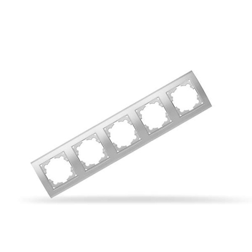 Рамка 5 постов Бриллиант горизонтальная серебро | код 1036 | Universal
