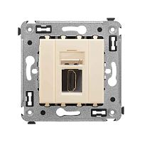 HDMI розетка одинарная в стену, тип А-А, Avanti, Ванильная дымка | код 4405253 | DKC