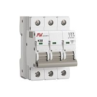 Выключатель автоматический AV-6 3P 50A (K) 6kA EKF AVERES | код mcb6-3-50K-av | EKF