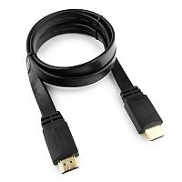 Кабель HDMI Cablexpert CC-HDMI4F-1M, 1м, v1.4, 19M/19M, плоский кабель, черный, позол.разъемы, экран, пакет | код CC-HDMI4F-1M | Cablexpert