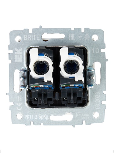 BRITE Роз. комп. 2-ая RJ45 кат.6 РК11-2-БрКр беж. IEK | код BR-K20-2-K10 | IEK фото 6