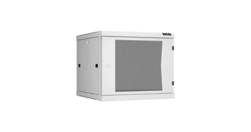 Настенный разборный шкаф TLK 19, 9U, стеклянная дверь, Ш600хВ503хГ600мм, 2 пары монтажных направляющих, серый | код TWC-096060-R-G-GY | TLK