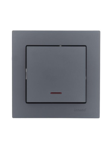 VESNA Выключатель с подсветкой графит, механизм | код 742-3488-111 | LEZARD фото 4