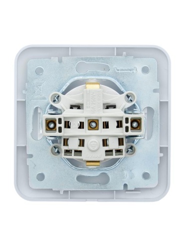 Розетка 1-м СП ASTI 16А IP20 с заземл. термопласт в сборе бел. LEZARD 7081-0202-122B