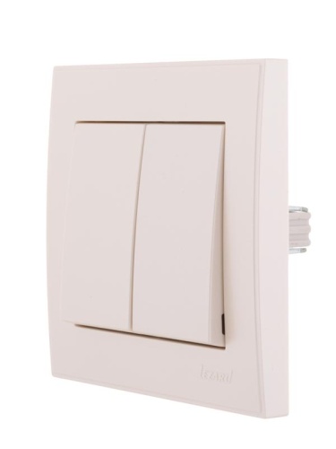 Выключатель RAIN двойной жемчужно-белый перламутр | код 703-3030-101 | LEZARD фото 4