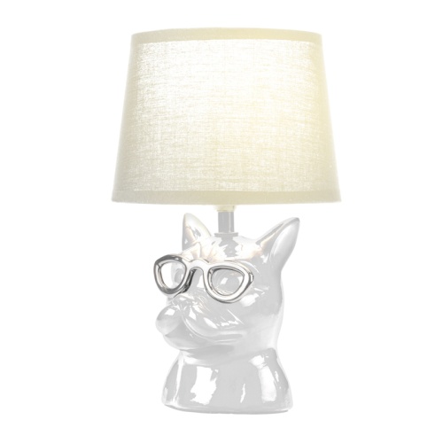 Светильник декоративный настольный МОБИ Бульдог, с цоколем Е14, 40Вт, цвет белый REXANT | код 603-1017 | REXANT