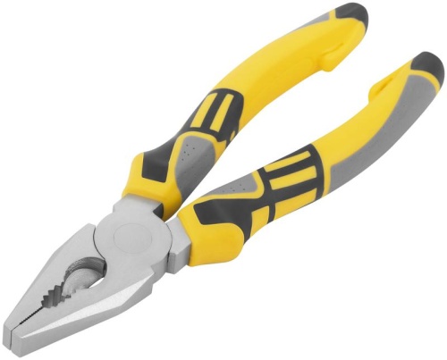 "Плоскогубцы комбинированные ""Смарт"", трехцветные прорезиненные ручки, никелевое покрытие 180 мм" | код 50664 | FIT