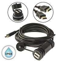 Разъём герметичный SZC M25HDMIZ1-2.0G-3M, 18 Гб/с | код 107920 | SZC