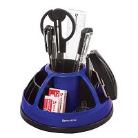 Канцелярский набор BRAUBERG Микс, 10 предметов, вращающаяся конструкция, черно-синий, блистер, 231930 | код 231930 | BRAUBERG