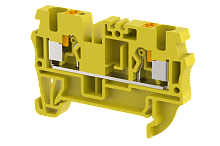 Клемма проходная PUSH-IN 4 мм2, на 2 подключения, желтая PQ4-YELLOW | код 3103010004 | Elmex
