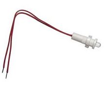 Светодиодная лампа СКЛ-17.2А-ЛП-2-220, зеленая, прозрачная, выводы гибкие с наконечником под М3, 220В 50Гц/пост., диаметр посадочного отверстия 8мм, УХЛ2.1 | код A8021-78106098 | Каскад-Электро