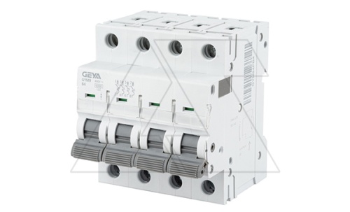 Авт. выключатель GYM9-4P-4B, 4P, 4A, хар-ка B, 6kA, 4M | код GYM94P4B | GEYA