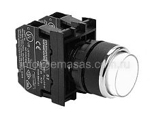 Кнопка выступающая белая B102HB (1НО+1НЗ) | код B102HB | EMAS