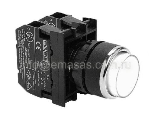 Кнопка выступающая белая B102HB (1НО+1НЗ) | код B102HB | EMAS